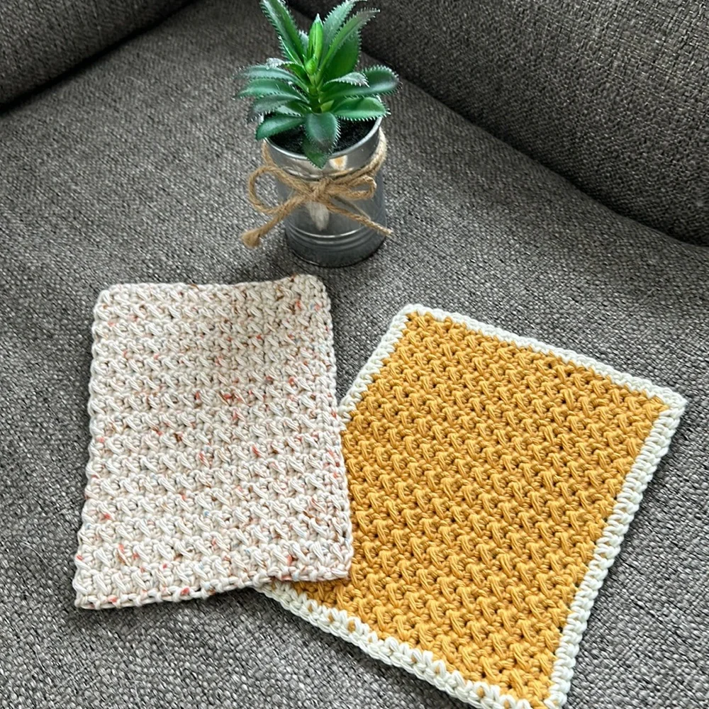 Hand made 100% Cotton DishCloths WashCloths Spa Cottage Granny Country Core